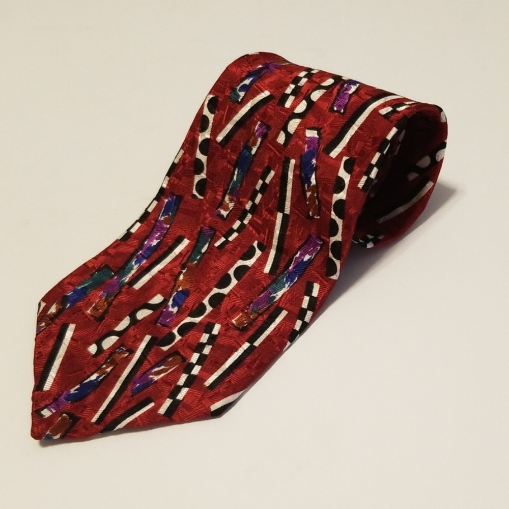 Oscar de la Renta men's necktie silk Couture silk Vintage made in USA